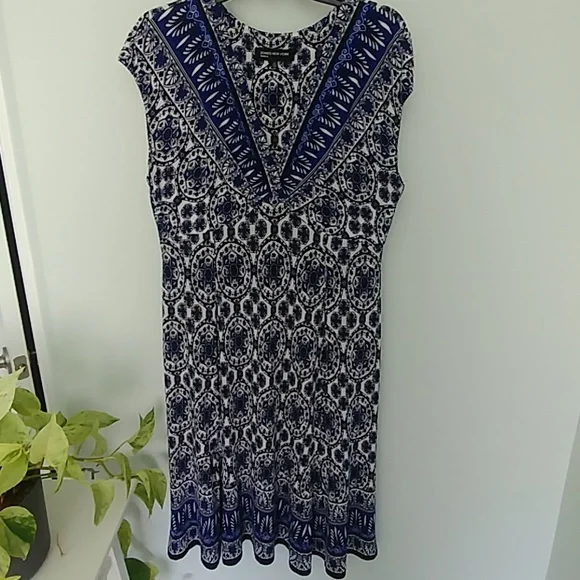 Jones New York blue print dress - Picture 2 of 8